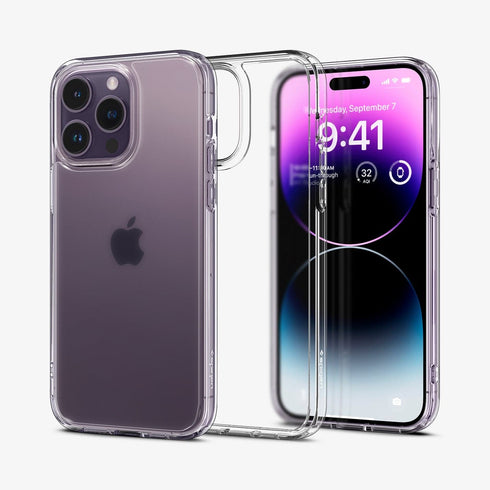 ACS04823 - iPhone 14 Pro Max Case Ultra Hybrid in frost clear showing the back